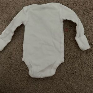 Plain white babies long sleeve onesie/bodysuit